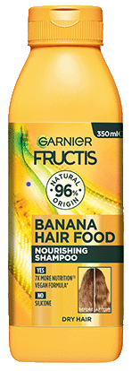 garnier ecom fructis BananaHairFoodShampoo Nov23 Packshot Front FA V1